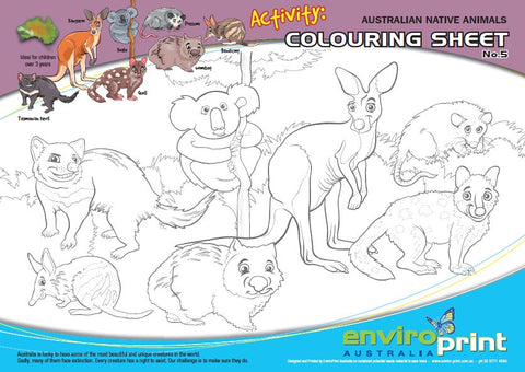 Australian Threatened Species Colouring Sheet No.5 (Pack)